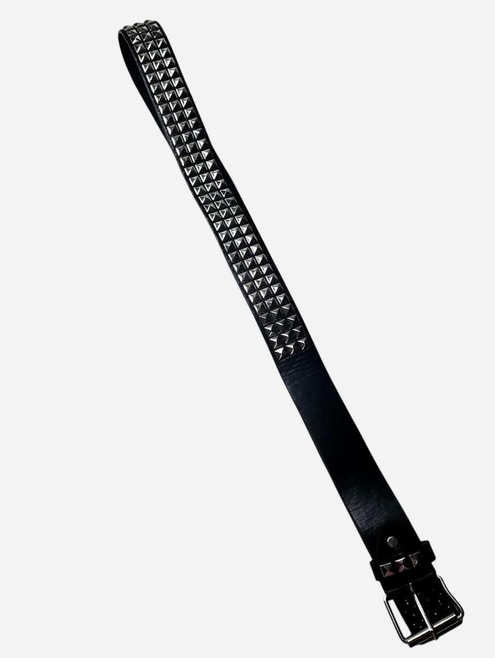 Unbranded Studded Belt Unisex Adults One Size Black Silver Pyramid Studs Punk